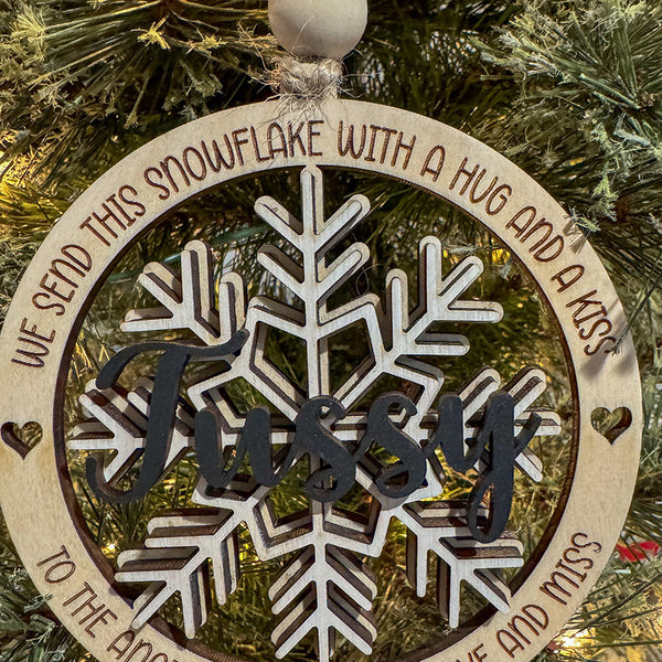 Snowflake Memorial Ornament Attached