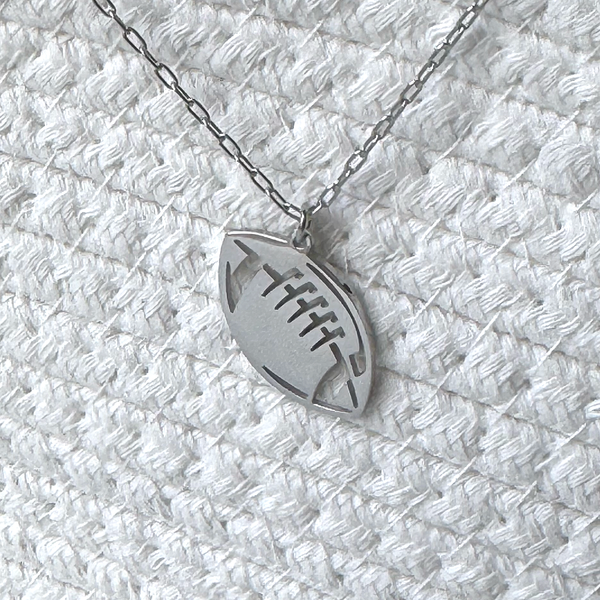 Personalized Football Necklace - Custom Name Sports Jewelry Gift