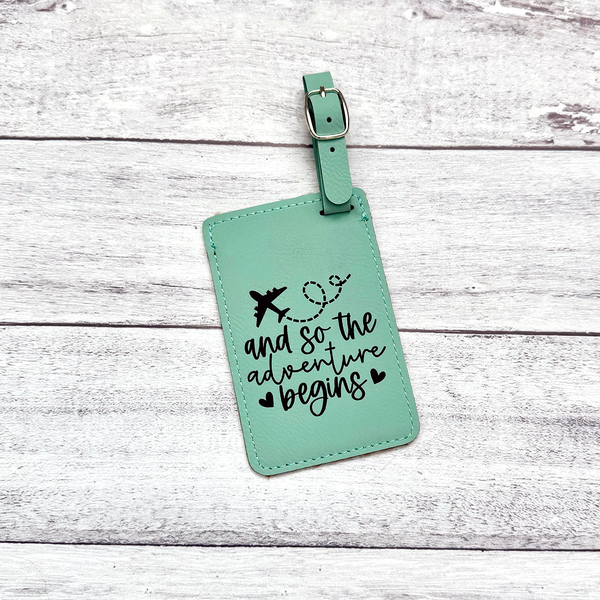 Custom Engraved Leatherette Luggage Tag - Personalized Travel Identifier
