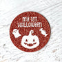 Baby's First Halloween Photo Prop - Premium Orange Glitter Acrylic Circle