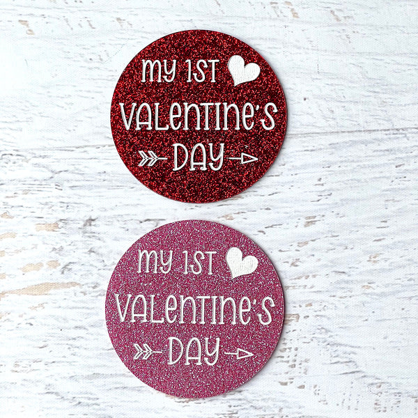 Baby's First Holiday Photo Props Set - 8 Premium Glitter Acrylic Circles