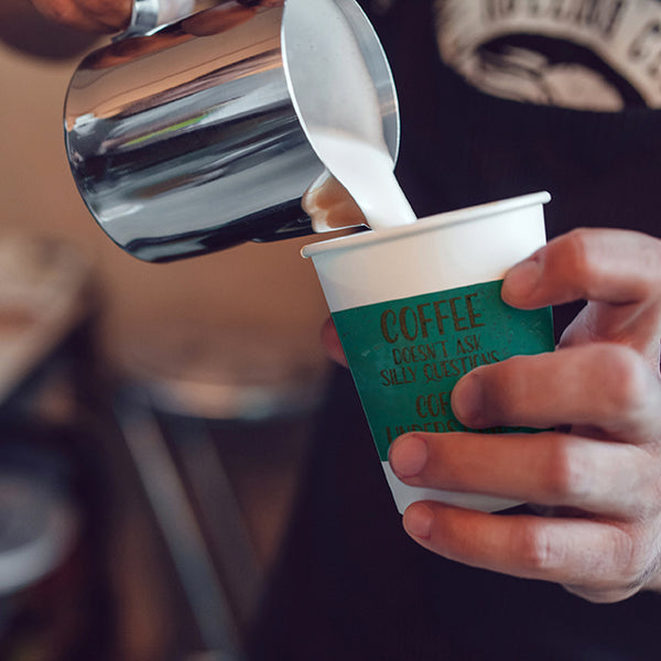 Coffee Doesn't Ask Silly Questions - Premium Cork Coffee Cup Sleeve