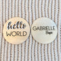Custom Engraved Baby Birth Announcement Keepsake Set - Personalized Wood Circles