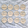 Baby Monthly Milestone Photo Props - 12 Premium Birch Wood Circles Set