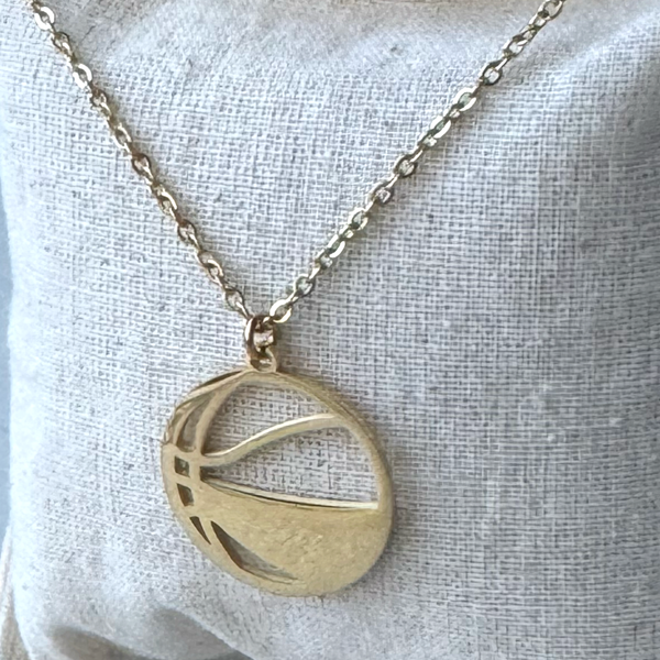 Personalized Basketball Necklace - Custom Stainless Steel Sports Jewelry