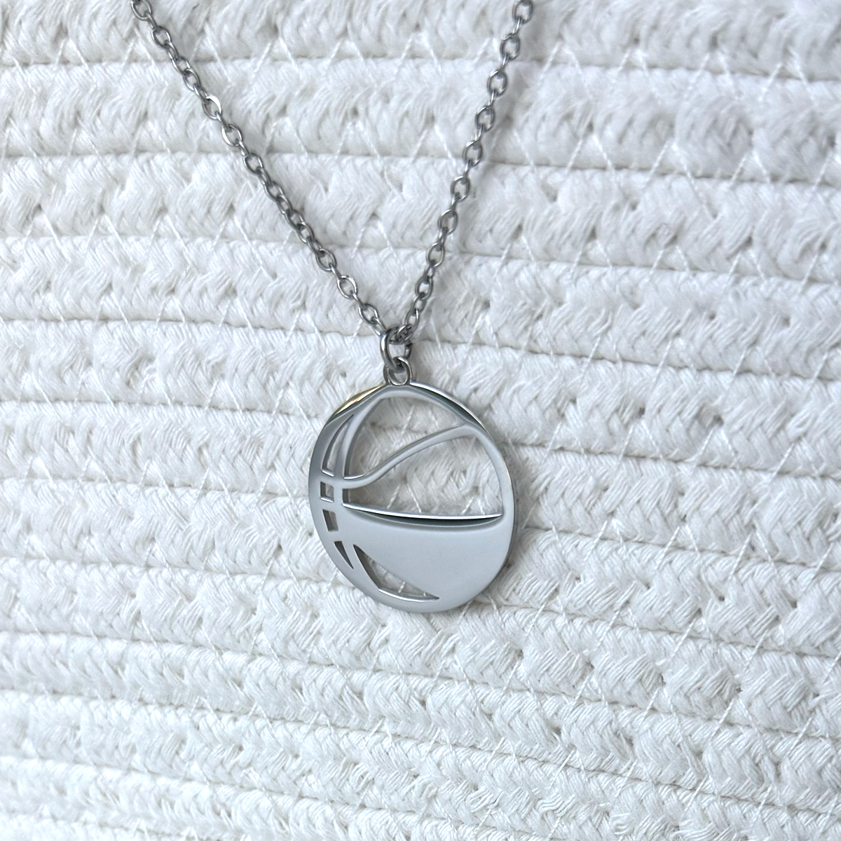 Personalized Basketball Necklace - Custom Stainless Steel Sports Jewelry