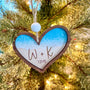 Personalized Beach Heart Ornament - Custom Gift with Initials & Date