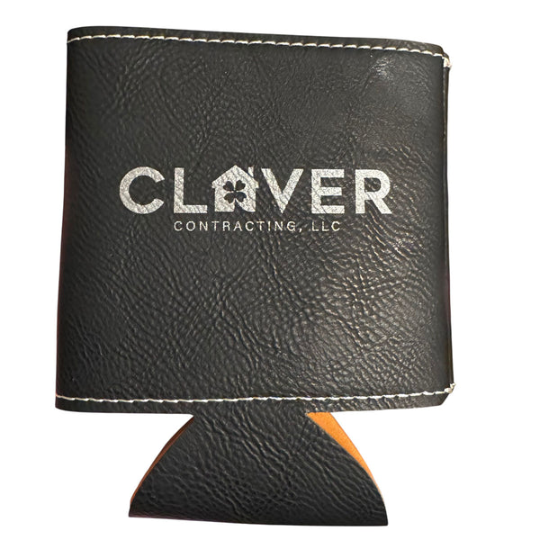 Personalized Leatherette Can Cooler - Custom Engraved Insulated Drink Holder