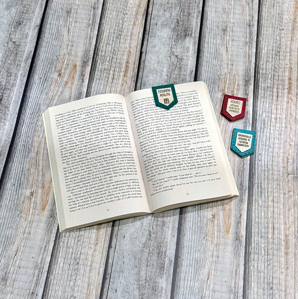'Emotionally Attached to Fictional Characters' - Magnetic Cork Bookmark