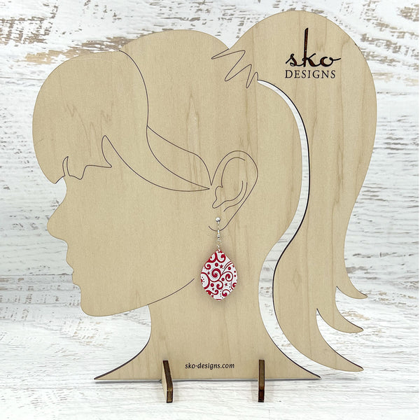 Swirls ColorPop Earrings Red