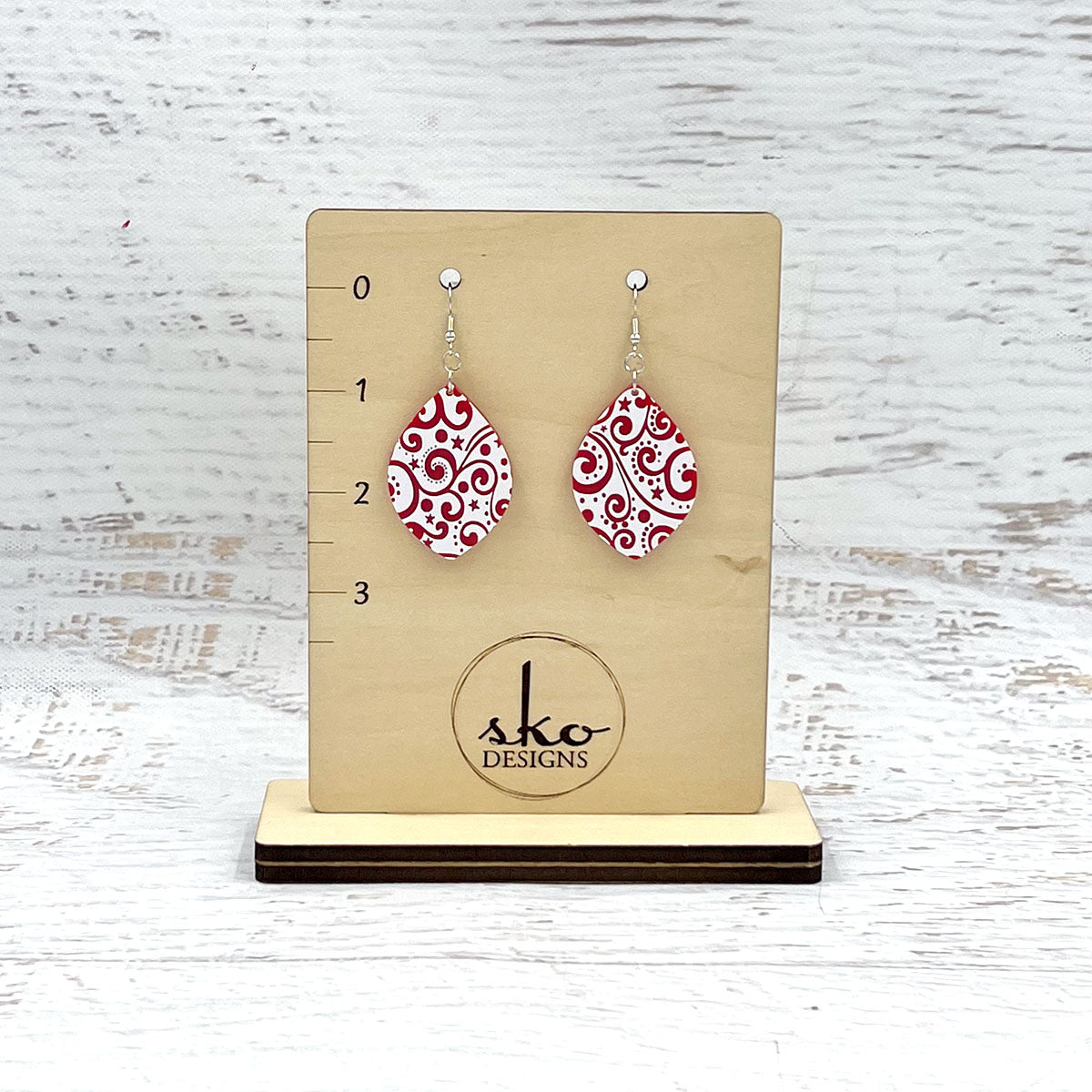 Swirls ColorPop Earrings Red