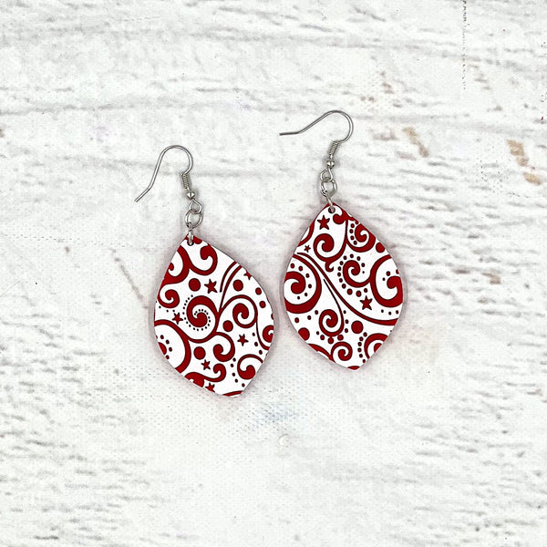 Swirls ColorPop Earrings Red