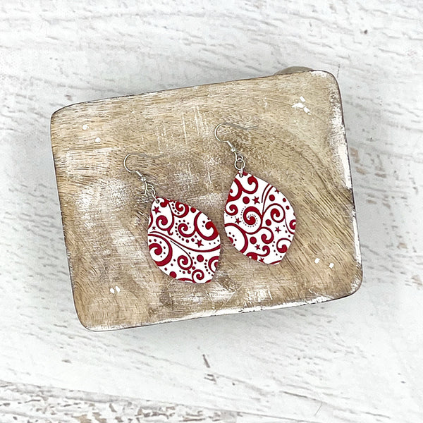 Swirls ColorPop Earrings Red