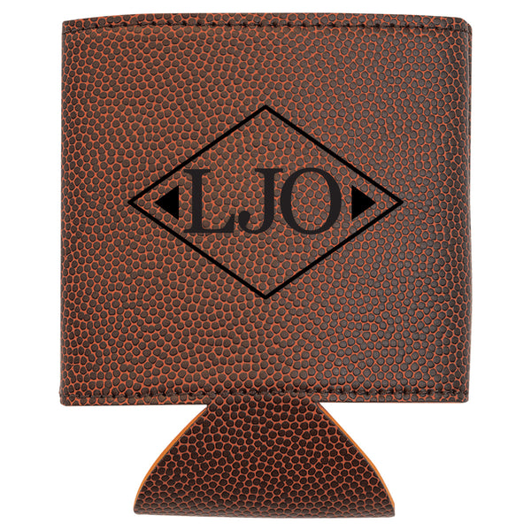 Personalized Leatherette Can Cooler - Custom Engraved Insulated Drink Holder