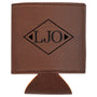 Personalized Leatherette Can Cooler - Custom Engraved Insulated Drink Holder