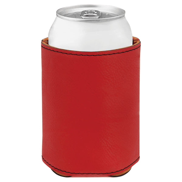 Premium Leatherette Can Cooler - Football & Beer Insulated Drink Holder