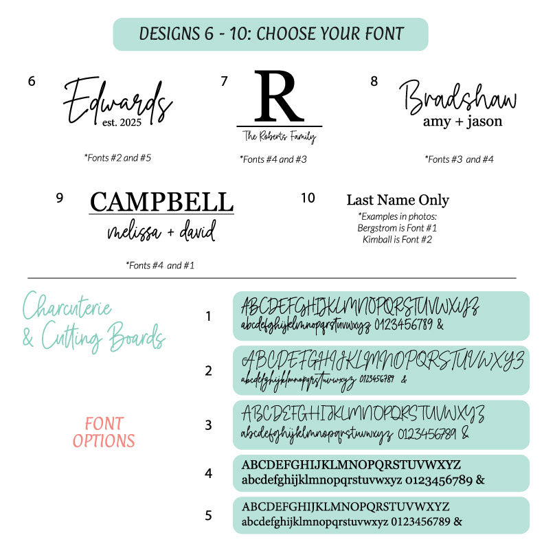 Personalized Acacia Wood Cutting Board - Custom Engraved Charcuterie Board