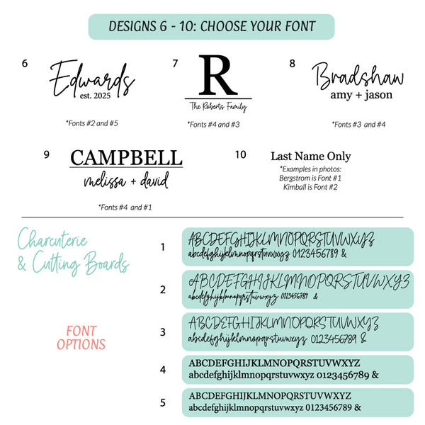 Personalized Acacia Wood Cutting Board - Custom Engraved Charcuterie Board