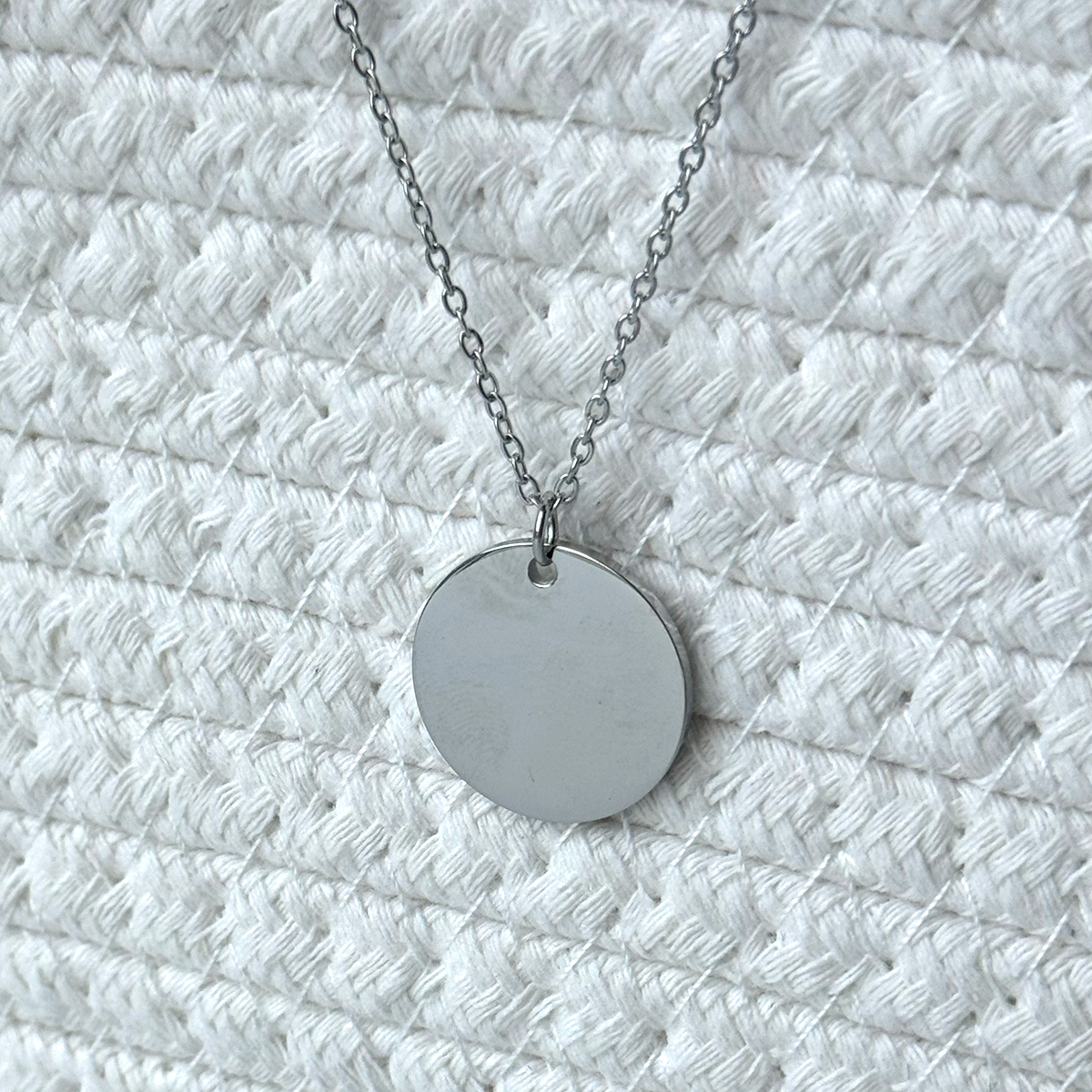 Personalized Circle Necklace Pendant - Custom Engraved Stainless Steel Jewelry