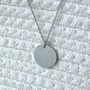 Personalized Circle Necklace Pendant - Custom Engraved Stainless Steel Jewelry