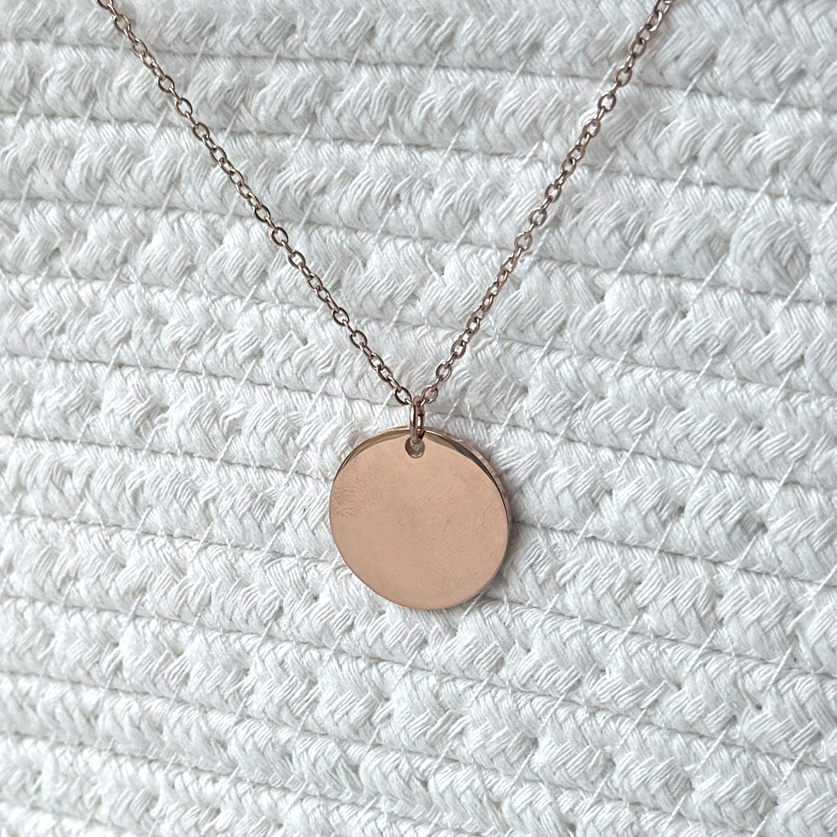 Personalized Circle Necklace Pendant - Custom Engraved Stainless Steel Jewelry