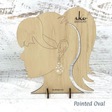 Snowflakes Clear Acrylic Earrings Pointed Oval