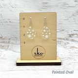 Snowflakes Clear Acrylic Earrings Pointed Oval