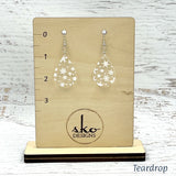 Snowflakes Clear Acrylic Earrings Teardrop