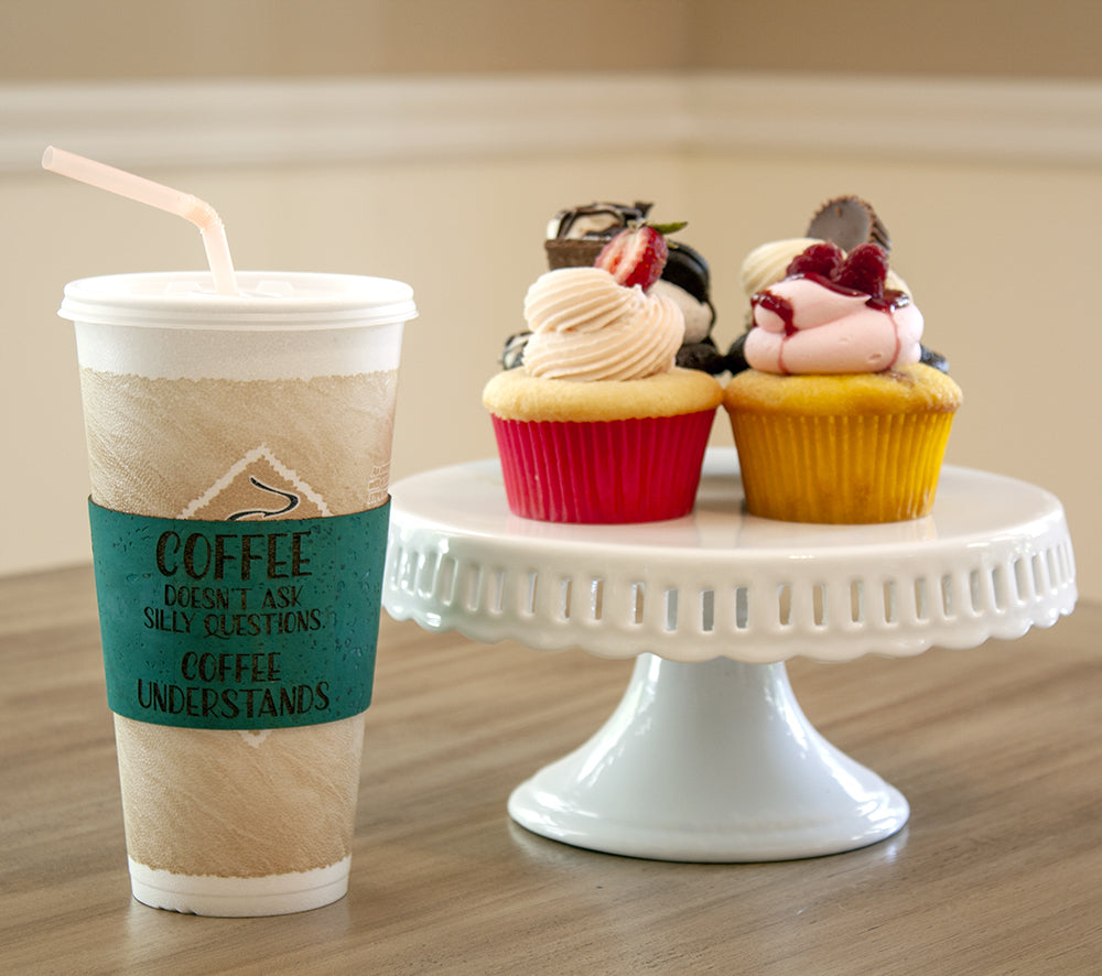 Coffee Doesn't Ask Silly Questions - Premium Cork Coffee Cup Sleeve
