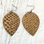 Cork Fabric Snakeskin Earrings - Lightweight Vegan Leather Alternative