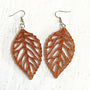 Fall Leaf Earrings - Orange Glitter Acrylic Jewelry