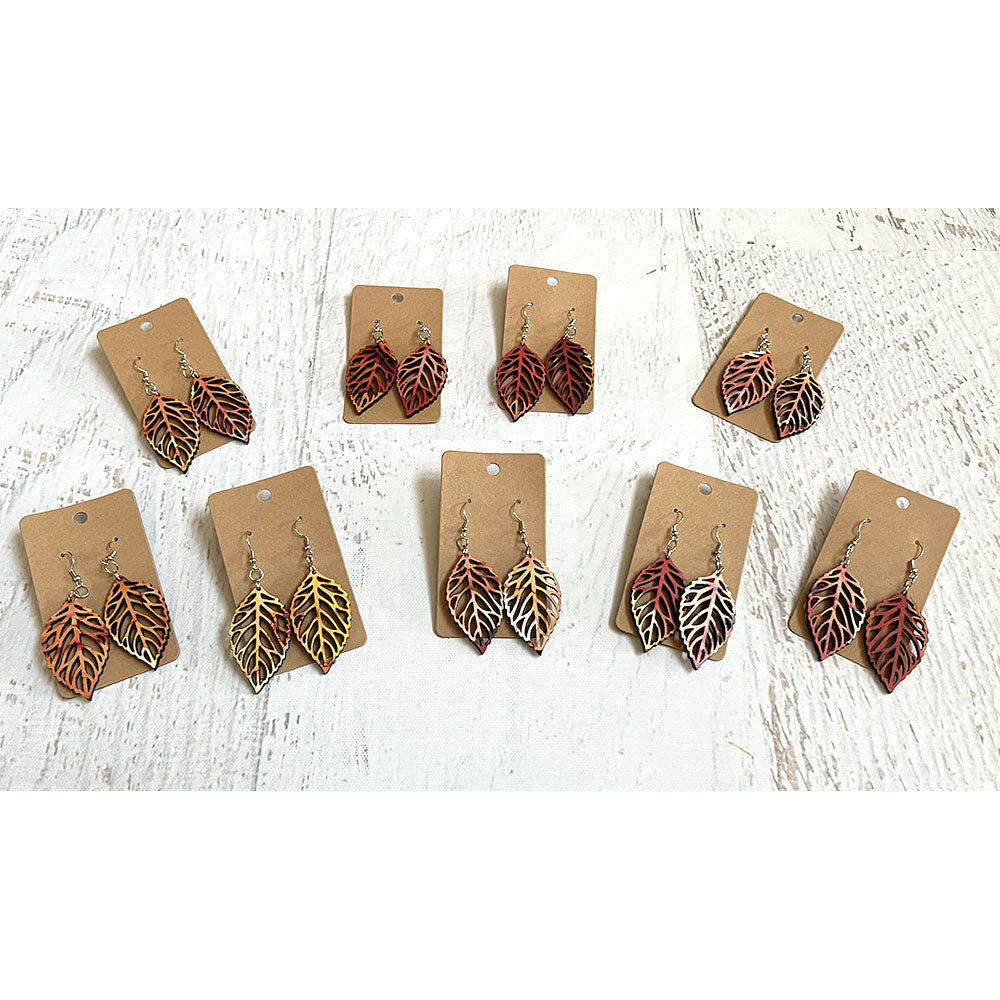 Handcrafted Leaf Earrings - Delicate Fall Pattern | Lightweight Wood Statement Jewelry