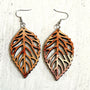 Handcrafted Leaf Earrings - Delicate Fall Pattern | Lightweight Wood Statement Jewelry
