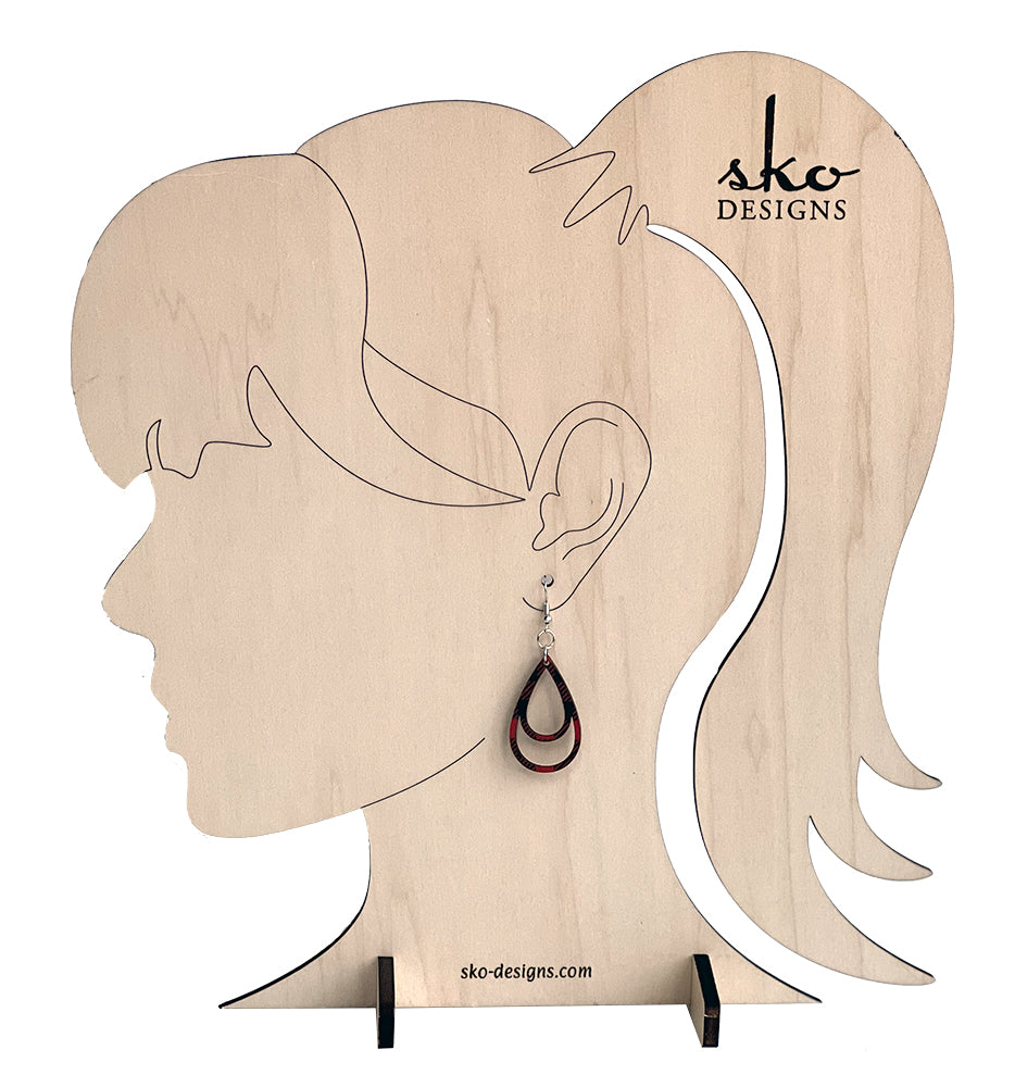 Buffalo Plaid Double Teardrop Earrings - Lightweight Statement Jewelry