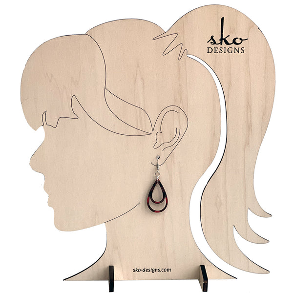 Buffalo Plaid Double Teardrop Earrings - Lightweight Statement Jewelry