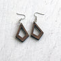 Handcrafted Walnut Kite Earrings - Lightweight Wood Statement Jewelry