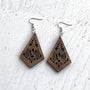 Handcrafted Walnut Kite Earrings - Lightweight Geometric Wood Jewelry