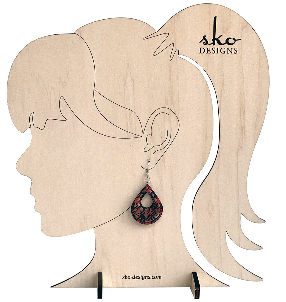 Buffalo Plaid Teardrop Earrings - Lightweight Laser Cut Design