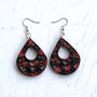 Buffalo Plaid Teardrop Earrings - Lightweight Laser Cut Design