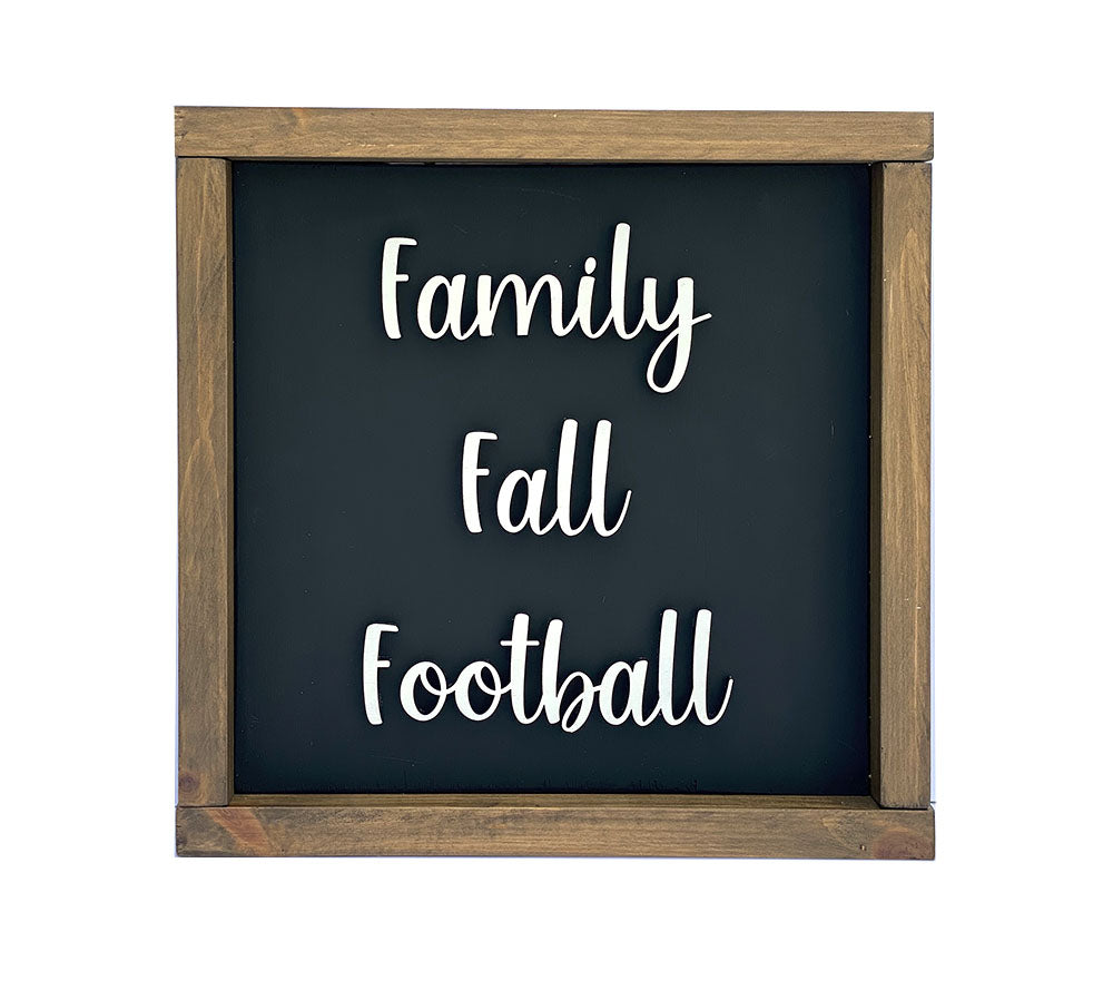 Handcrafted Family Fall Football Wood Sign - Rustic Home Decor
