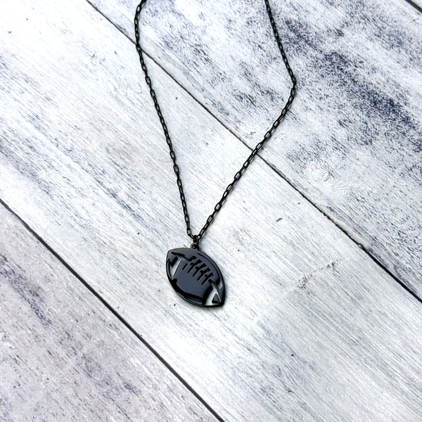 Personalized Football Necklace - Custom Name Sports Jewelry Gift