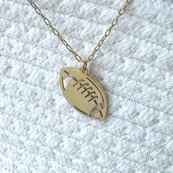 Personalized Football Necklace - Custom Name Sports Jewelry Gift