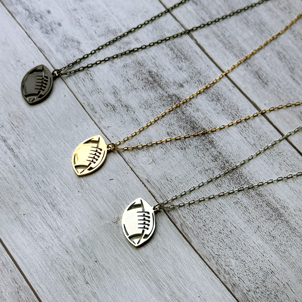 Personalized Football Necklace - Custom Name Sports Jewelry Gift
