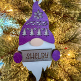 Personalized Gnome Ornaments Purple