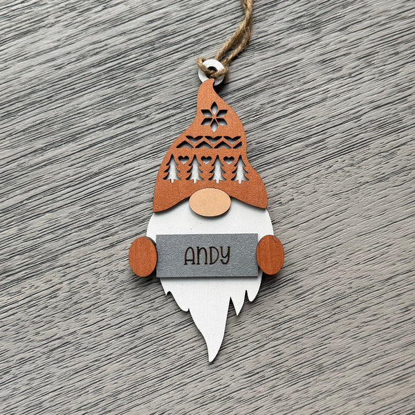 Personalized Christmas Gnome Ornaments - Custom Holiday Decorations