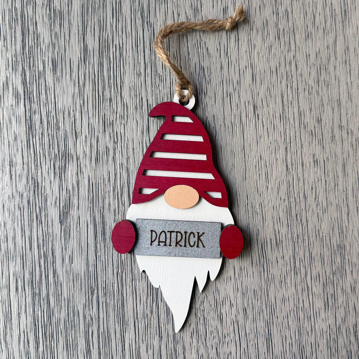 Personalized Christmas Gnome Ornaments - Custom Holiday Decorations