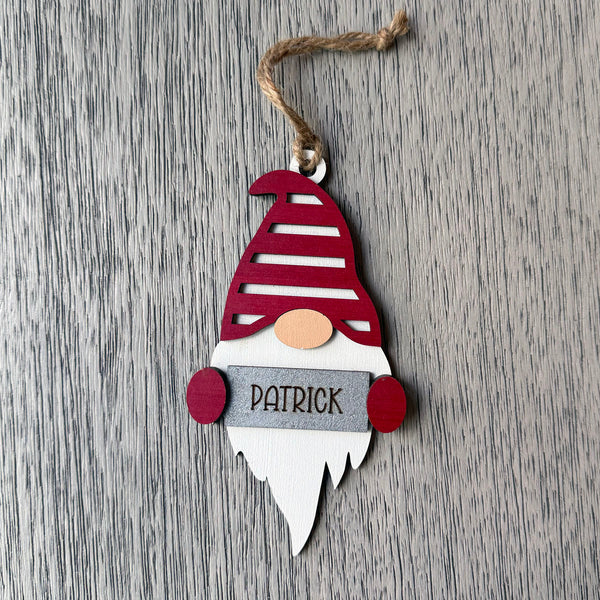 Personalized Christmas Gnome Ornaments - Custom Holiday Decorations