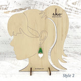 Gnome Earrings Shamrock Green Glitter Style 2