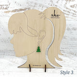Tree Earrings Shamrock Green Glitter Style 3