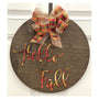 Hello Fall Wood Sign - Handcrafted 18" Round Autumn Decor